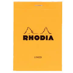 RHODIA PAD 12 STAPLED ORANGE COVER LINED