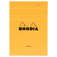RHODIA PAD 13 STAPLED ORANGE COVER A6 LINED