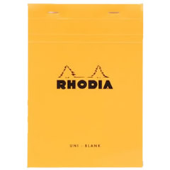 RHODIA PAD 16 STAPLED ORANGE COVER A5 PLAIN