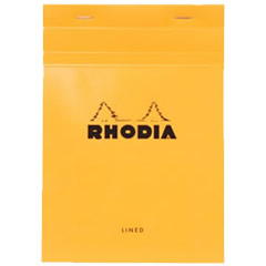 RHODIA PAD 16 STAPLED ORANGE COVER A5 LINED