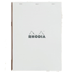 RHODIA PAD#18 R STAPLED WHITE A4 210 X 297 5 X5