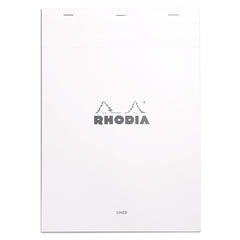 RHODIA PAD#18 R STAPLED WHITE A4 210 X 297 LINED