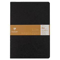 CLAIREFONTAINE STAPLED TWIN SET A4 LINED BLACK NOTEBOOK