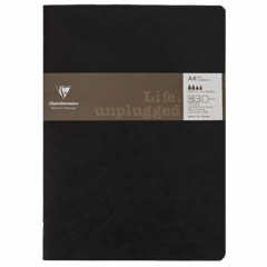 CLAIREFONTAINE STAPLED TWIN ST A4 PLAIN BLACK NOTEBOOK