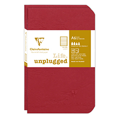 CLAIREFONTAINE SET/2 POCKET LINED RED NOTEBOOK