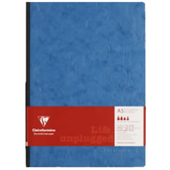 CLAIREFONTAINE CLOTHBOUND A5 BLUE LINED NOTEBOOK