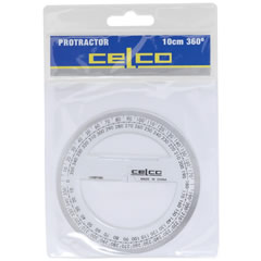PROTRACTOR 10CM 360 DEGREE CLEAR #0307600
