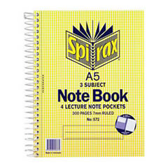 PAD SPIRAX 572 A5 3 SUBJECT NOTEBOOK 300 PAGE #56572