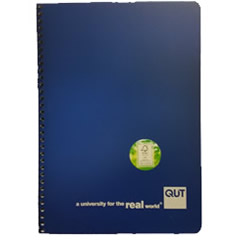 QUT A4 NOTEBOOK NAVY DOUBLE WIRE 100 PAGE 55gsm NB2000