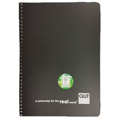 QUT A4 NOTEBOOK BLACK DOUBLE WIRE 100 PAGE 55gsm NB2000