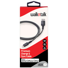 CHARGE AND SYNC CABLE WALK N TALK iPHONE 5 BLACK