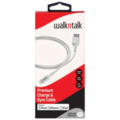 CHARGE AND SYNC CABLE WALK N TALK iPHONE 5 WHITE