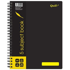 PAD QUILL A4 5 SUBJECT BOOK PP COVER 250 PAGE