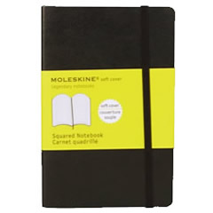 MOLESKINE CLASSIC SOFT COVER NOTEBOOK SQUARED BLACK POCKET
