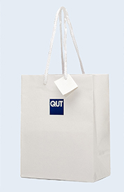 QUT Shopping Bag - White - Medium