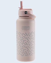 QUT Squiggle Insulated Bottle 1 Ltr Peach