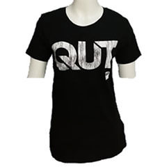 TSHIRT LGE/ ORGANIC FITTED - QUT ETCHED