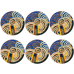 NORA DAVIDSON GLASS COASTER SET