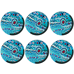 MURDIE MOSSIS GLASS COASTER SET