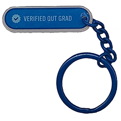 QUT VERIFIED GRAD KEYRING ACRYLIC