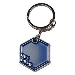 QUT CUBE GRAD KEYRING ENAMEL