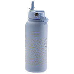 WATER BOTTLE - QUT SQUIGGLE - 1ltr VACUUM INSULATED
