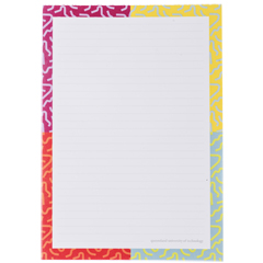 NOTEPAD - QUT SQUIGGLE - A5 50 SHEETS PEFC CERTIFIED PAPER