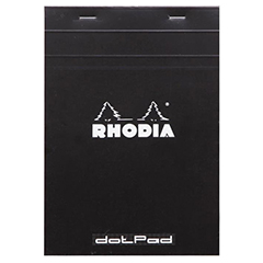 NOTEPAD #16 TOP STAPLED A5 DOT GRID BLACK RHODIA