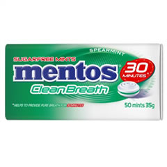 MENTOS CLEAN BREATH SPEARMINT 35G