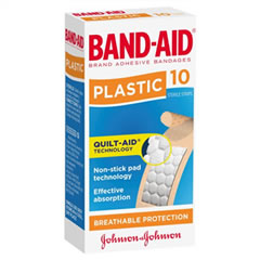 BAND AID PLASTIC 10'S