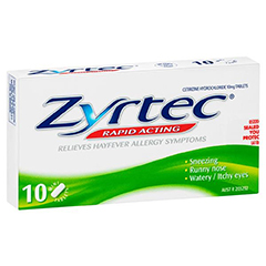 ZYRTEC 10MG TABLETS 10'S