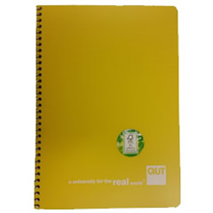 QUT A4 NOTEBOOK YELLOW DOUBLE WIRE 100 PAGE 55gsm NB2000