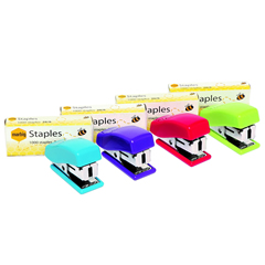STAPLER MARBIG MINI WITH STAPLES 26/6 ASSORTED COLOURS      #975428