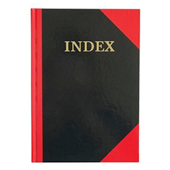 INDEX NOTEBOOK A7 BLACK & RED A-Z 100LF