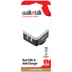 WALL CHARGER DUAL USB 3.4A