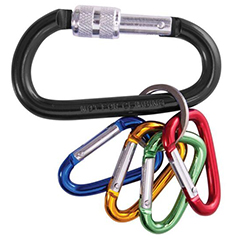 MAVERICK LOCKING CARABINER SET OF 5 (12 DISP) BLACK         13.7X8.5X2CM