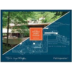 GALISON FRANK LLOYD WRIGHT WATER DOUBLE SIDE PUZZLE 500PC   MULTI-COLOURED 29X22X8CM