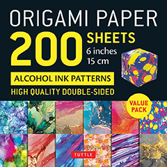 ORIGAMI PAPER 200 SHEETS ALCOHOL INK PATTERN