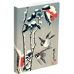 JOURNAL SPARROWS AND CAMELIA IN SNOW A5 144 PAGE